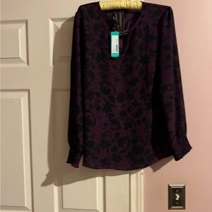 Chic Black Floral Blouse